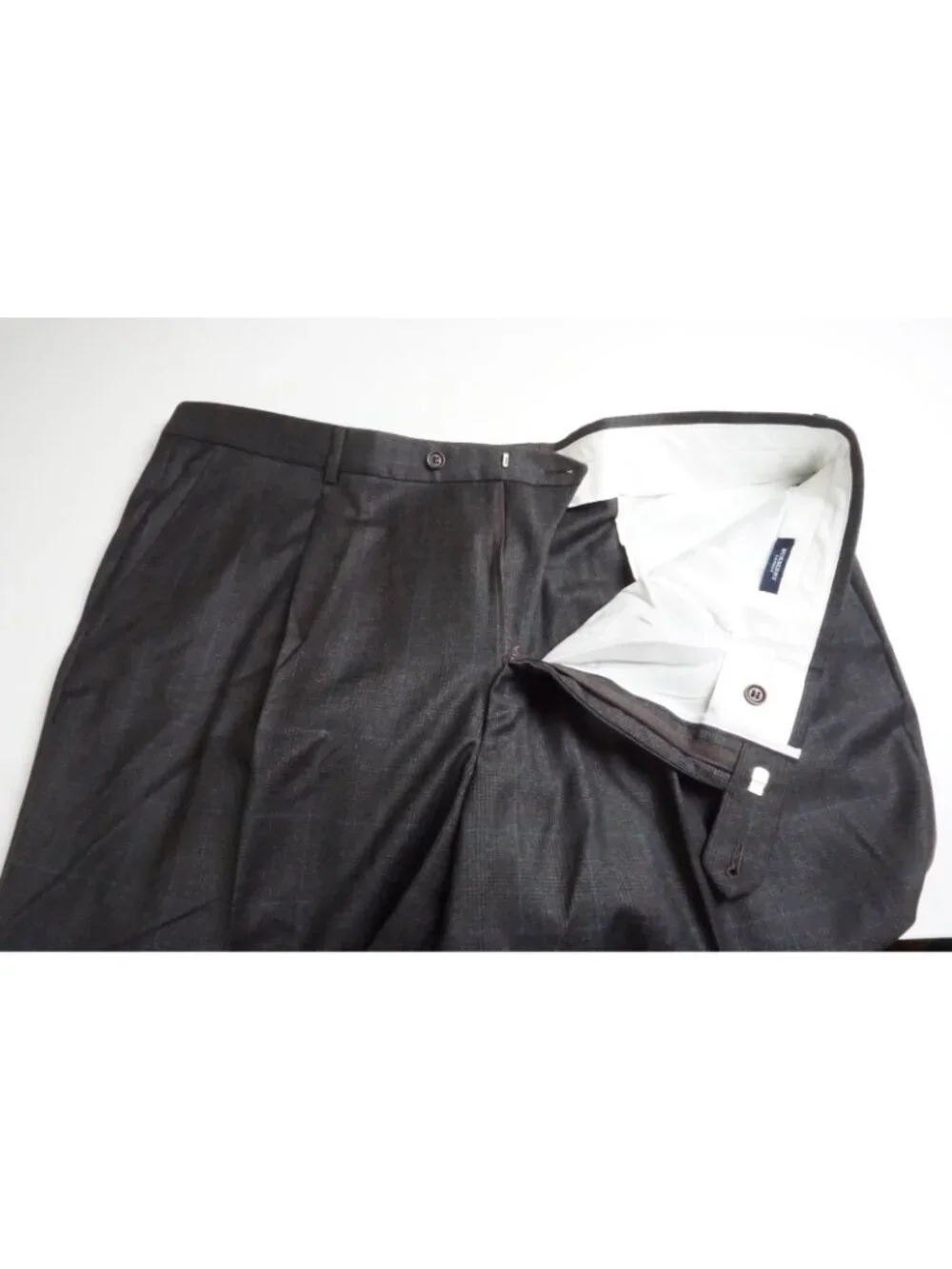 Burberry London Brown Blue Plaid S100s 2 Pc Suit Jacket Pants Sz 48R BRAND NEW